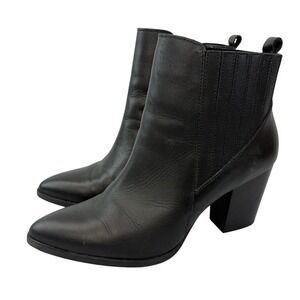 Blondo Womens 10M Reese Waterproof Leather Block Heel‎ Pointed Toe Ankle Boots